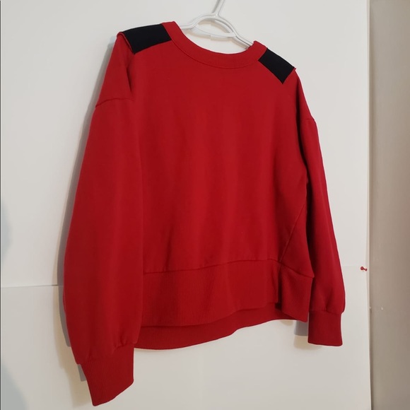 Zara Double Front Crewneck Red&Black Womens Hoodie - Picture 2 of 9